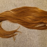 Естествена коса ЛУКС кафяв цвят 70 см, плътен косъм, снимка 7 - Аксесоари за коса - 41804531
