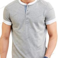 Мъжка класическа Henley тениска с къс ръкав, 6цвята - 023, снимка 2 - Тениски - 41492117