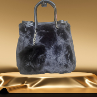 Плюшена дамска стилна чанта в комплект с несесер, снимка 5 - Чанти - 44570203