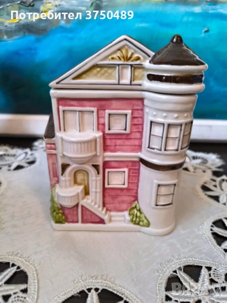 Викторианска къща Otagiri - Япония,ръчно рисувана ,може да се ползва като буркан , снимка 1