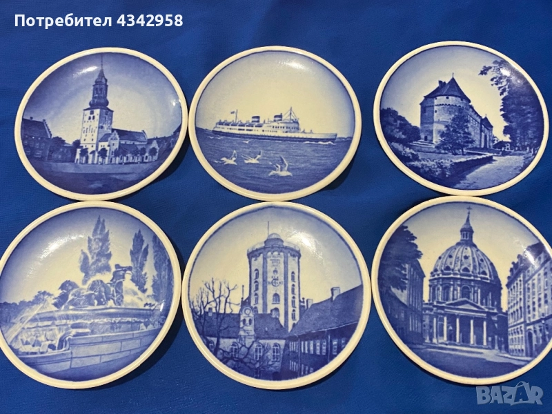 Royal Copenhagen. 6 бр.чинийки за стена.Porcelain., снимка 1