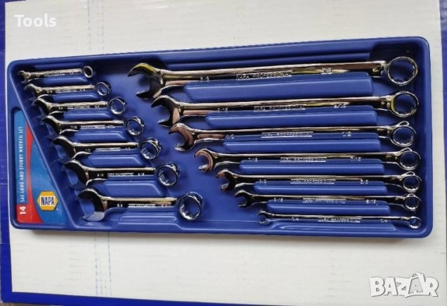 14 броя метрични качествени Гаечни ключове комплект Хром Ванадий napa professional, снимка 1