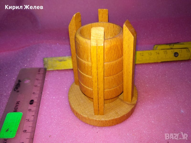 СТАР ДЪРВЕН МОЛИВНИК СТИЛНА РЪЧНА РЕТРО АРТ ИЗРАБОТКА 42850, снимка 1