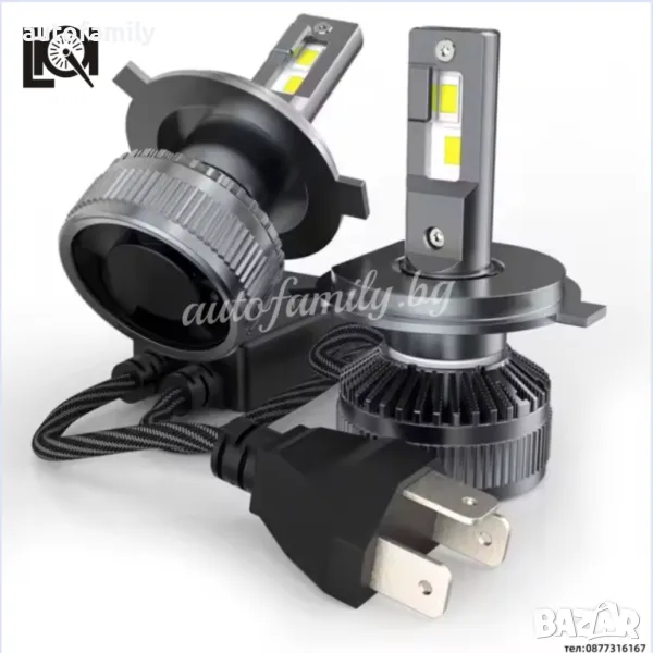 H4 Canbus LED, 6000k, 110W, яркост 12000 Lm, 12V, снимка 1