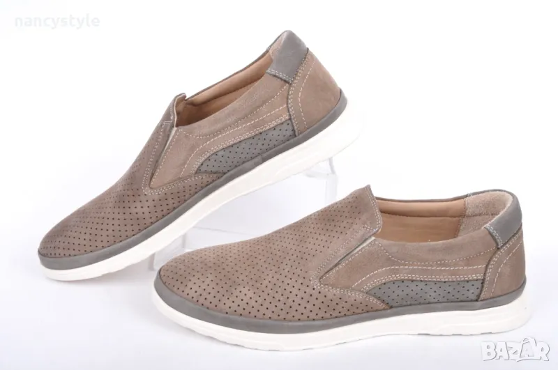 Летни мъжки обувки от естествен набук, снимка 1