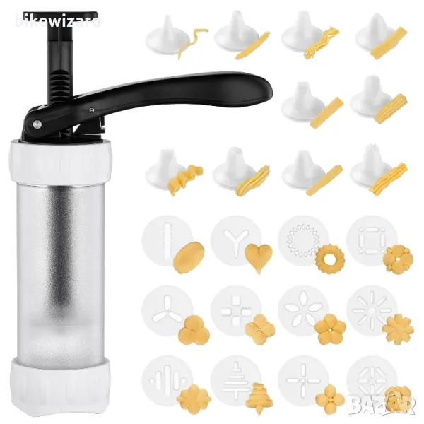 Преса за сладкиши GDL, преса за бисквити с 12 шаблона и 10 дюзи НОВА С ПРОБЛЕМ, снимка 1