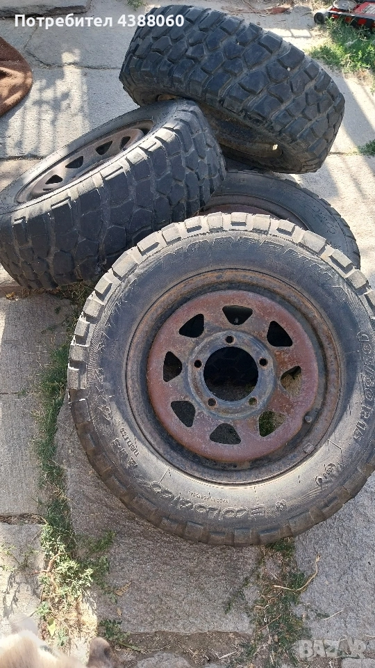 4 гуми с джанти, общо 8 гуми 195/80R15, снимка 1