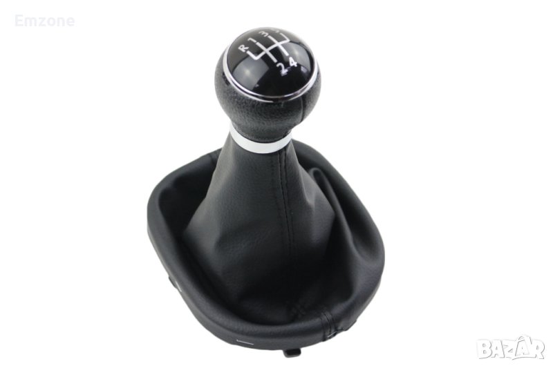 Топка за скоростен лост с кожен маншон и рамка за VW Caddy 04 - 09 Touran 03 - 11 с 5 и 6 ск., снимка 1