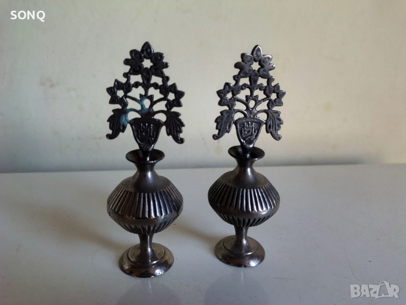 Прекрасни Стари Бронзови Шишенца За Парфюм, снимка 1