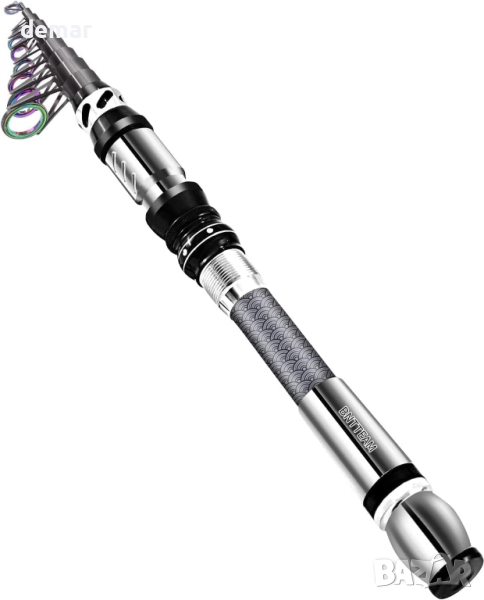 BNTTEAM телескопична въдица 99% въглеродни влакна с флуоресцентен връх (VIN TPYE, 2,4M/94,5in/7,84ft, снимка 1