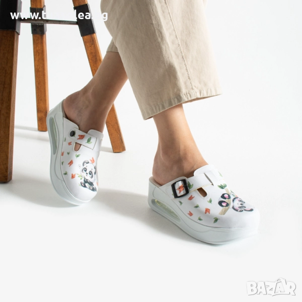 Дамско цветно анатомично работно сабо на платформа | Марка Tuasolea, снимка 1