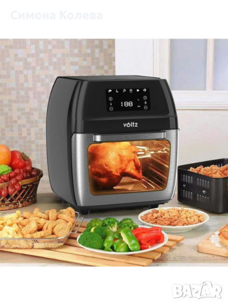 ✨Фритюрник-фурна без мазнина Air Fryer Voltz V51980J, 1700W, 12 литра, 8 програми, Таймер, снимка 1