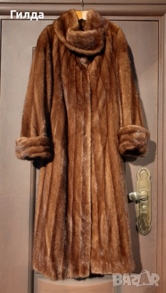 Saga Mink дълго палто норка визон L, снимка 1
