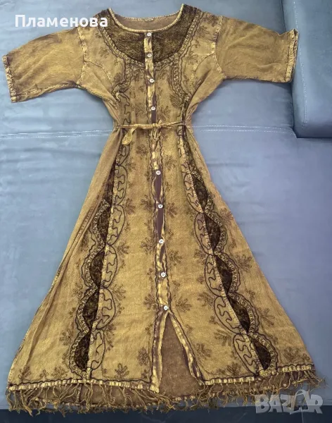 Дълга рокля с 3/4 ръкав L/XL, снимка 1