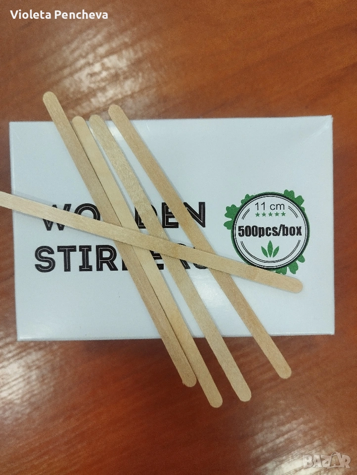 Дървени бъркалки 500бр., снимка 1
