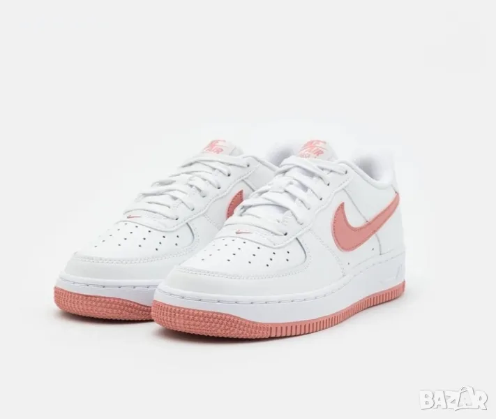 Дамски маратонки бели с розаво лого-ED15, снимка 1