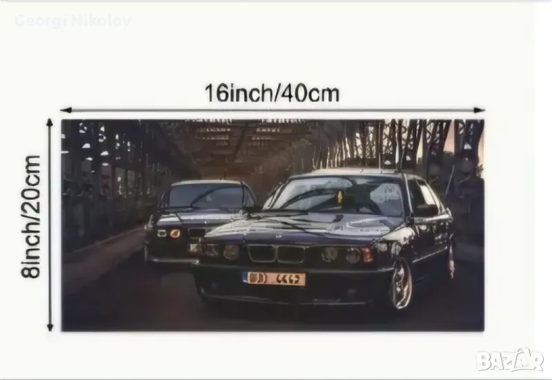 Платно за стена с BMW Е34 , снимка 1