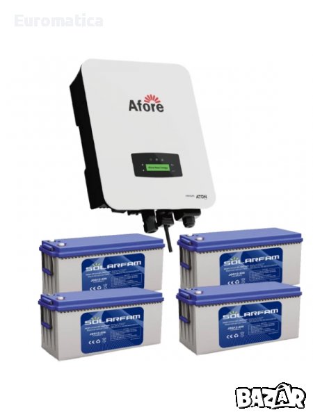 UPS система 4 бр. 200 Ah GEL акумулатора + хибриден инвертор Afore 6 kW - 2 MPPT, снимка 1