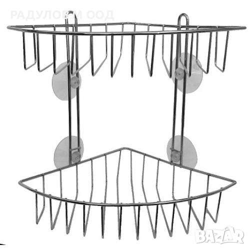 Ъглова етажерка за баня хром с вакуум / 014762, снимка 1