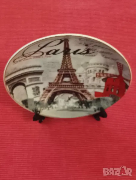 Сувенирна, порцеланова чиния, Париж. , снимка 1