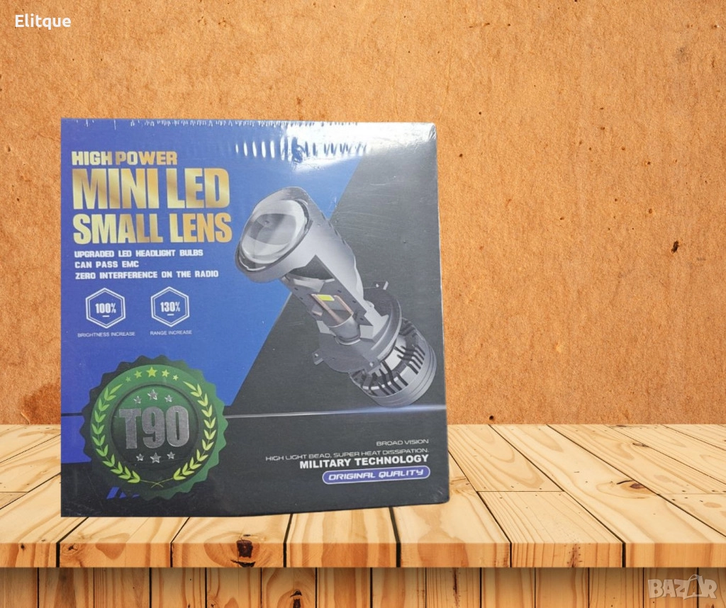 Супер ярки LED, мини крушки за автомобил, с вградена лупа, снимка 1
