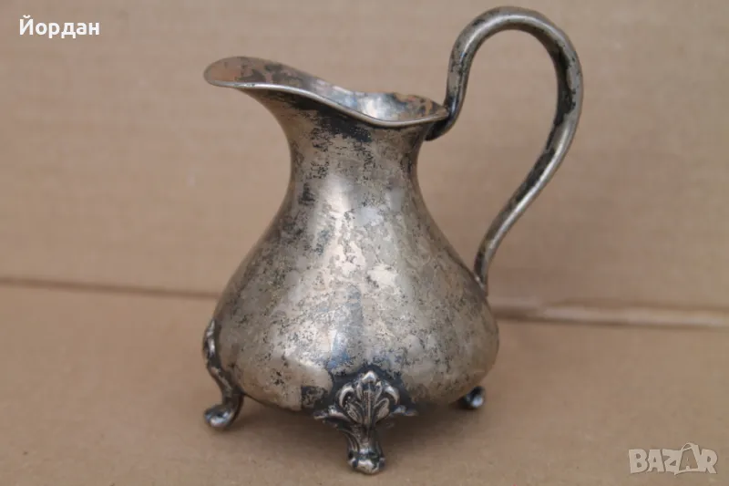 Сребърна кана за мляко, снимка 1
