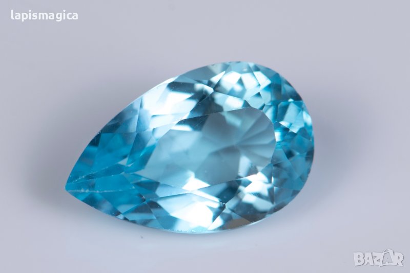 Син топаз 5.01ct капковидна шлифовка, снимка 1