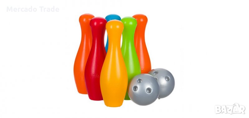 Детски комплект за боулинг с 6 цветни кегли и 2 топки , снимка 1