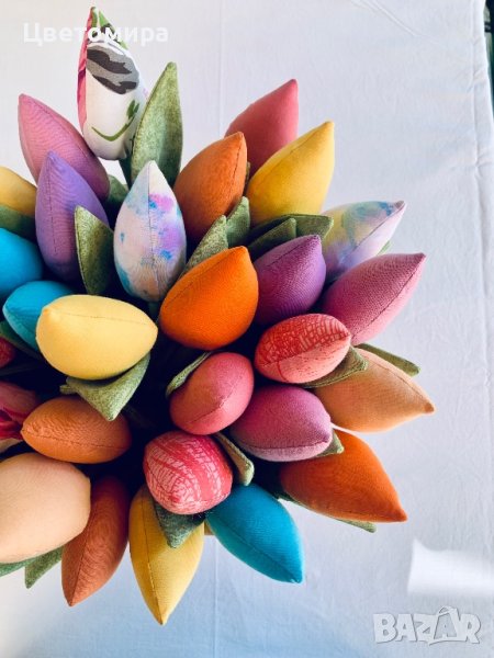 Лалета от плат / Текстилни цветя, снимка 1