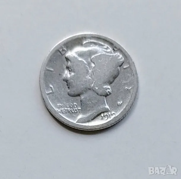 САЩ 10 цента 1919 г. сребро, снимка 1
