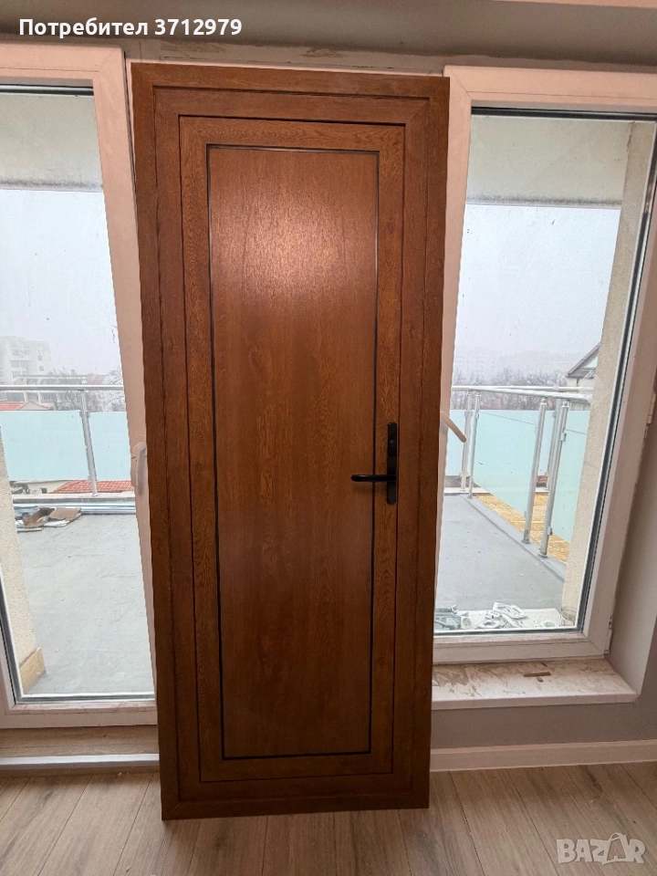 Алуминиева врата | златен дъб | с перваз, снимка 1