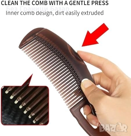 Нов Масажен гребен против пърхот за жени, мъже и деца с кухи зъбци за здрав и чист скалп, снимка 1