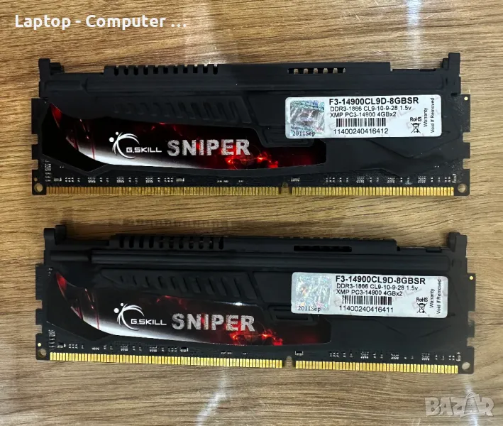 G.Skill Sniper 2x4GB 8GB DDR3 1600MHz - Геймърски рам памети, снимка 1