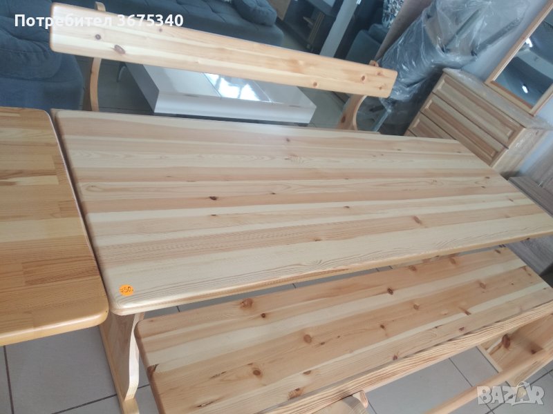 Дървени маси за заведения с размери от 1 м до 2 м в комплект с пейки и легла гардероб стол , снимка 1