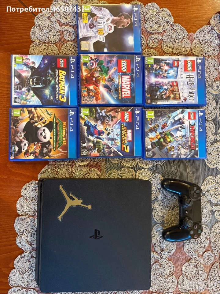 PlayStation 4  Slim с един контролер и 7 игри, снимка 1