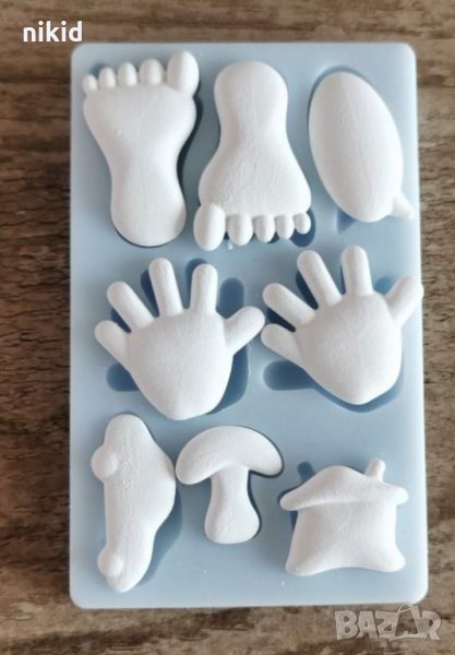 ръка ръце крак крака гъба кола къща силиконов молд форма фондан шоколад , снимка 1