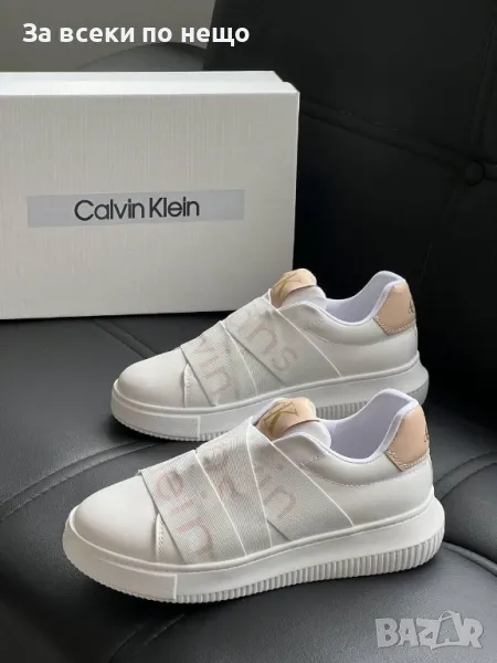 Calvin Klein Дамски Бели Маратонки👟Дамски Спортни Обувки Келвин Клайн Код E254, снимка 1