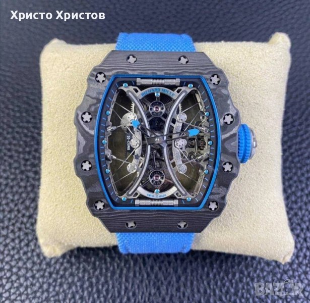 Мъжки луксозен часовник Richard Mille RM 53-01 Blue Rubber Strap Super High Quality , снимка 1