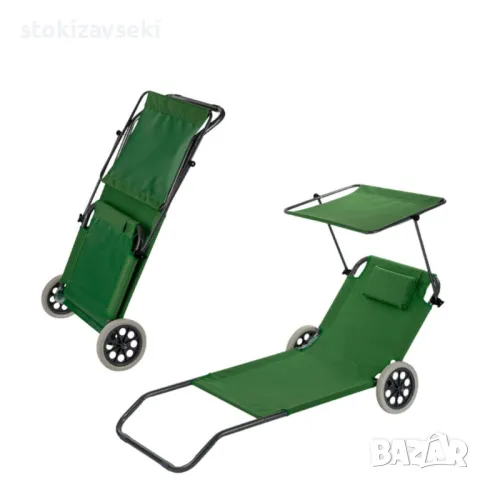 Сгъваем шезлонг с колела, Muhler, 147x52xH24 cm, снимка 1