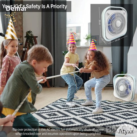 Преносим 10-инчов вентилатор ATYXX, снимка 4 - Вентилатори - 41066810