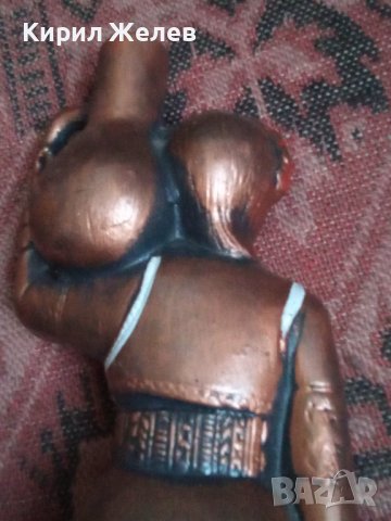 Бутилка стара керамична фигурална  ръчно рисувана етно тематика 43745, снимка 5 - Колекции - 44449158