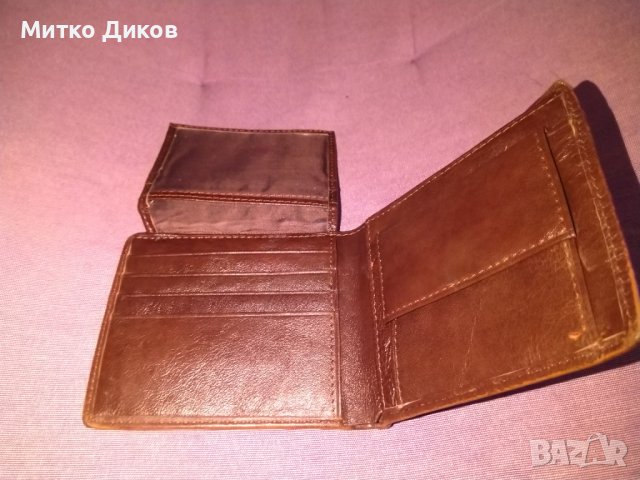 Портфейл Хорсе империал естествена кожа вътрешен цип 115х95мм, снимка 5 - Портфейли, портмонета - 38762662