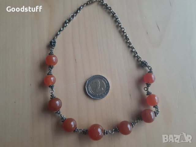 Ретро гердан, етно, карнеол, гранулация, 265к, посребрен бронз,

, снимка 8 - Антикварни и старинни предмети - 48652247