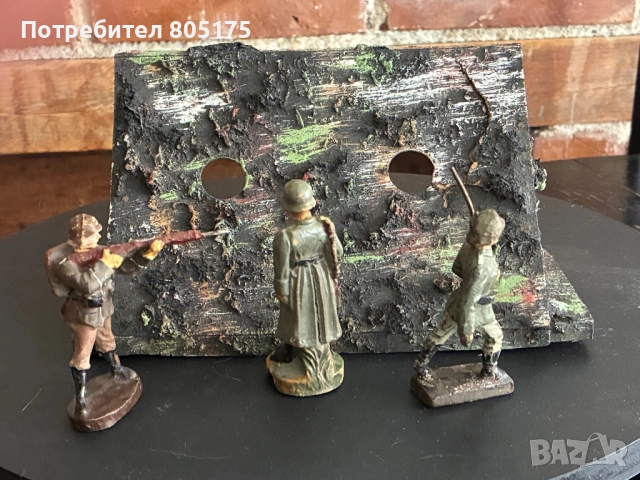 Стари фигурки войници и бункер.Elastolin , Lineol, снимка 4 - Колекции - 53464420