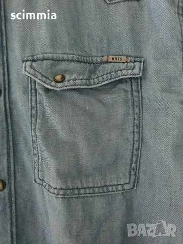 Pepe Jeans London HRTG Premium Denim дънкова риза XXL светлосиня 100% памук, снимка 7 - Ризи - 55985288