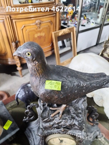 КРАСИВ НАСТОЛЕН ЧАСОВНИК С ГЪЛЪБ. , снимка 2 - Антикварни и старинни предмети - 52119359