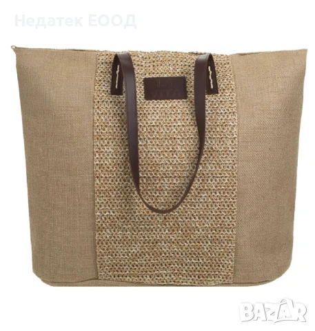 Плажна чанта, Бежов, 44x20x40см., снимка 2 - Чанти - 50696229