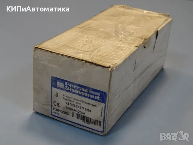 Предпазител Ferraz Shawmut Protistor F301328 Fuses 6.9GRB72TTF0200 200A 690VAC, снимка 2 - Резервни части за машини - 47790336