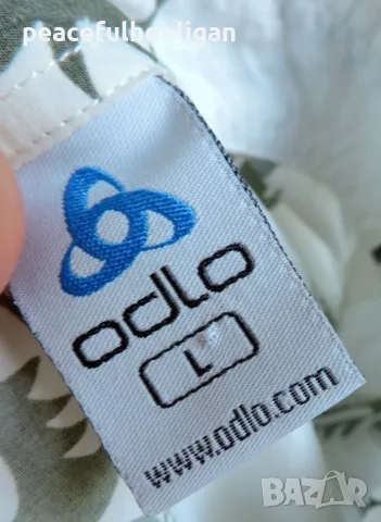 ODLO мъжка риза L – бяла с флорален принт, къс ръкав, Made in Portugal, снимка 11 - Ризи - 56058536