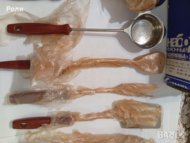 Комплект кухненски прибори, руски, 10 броя и закачалка, неръждаема стомана, снимка 3 - Прибори за хранене, готвене и сервиране - 53484371